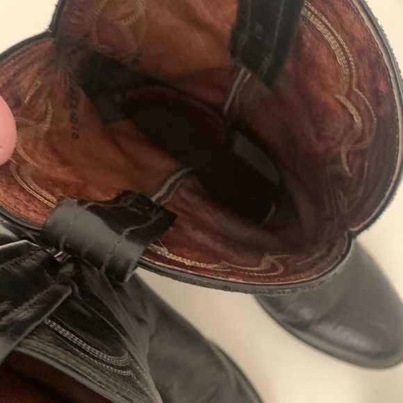 Vintage Tony Lama Black Roper Western Cowboy Boots Size 11D - USA - Style CT456 - Picture 12 of 12